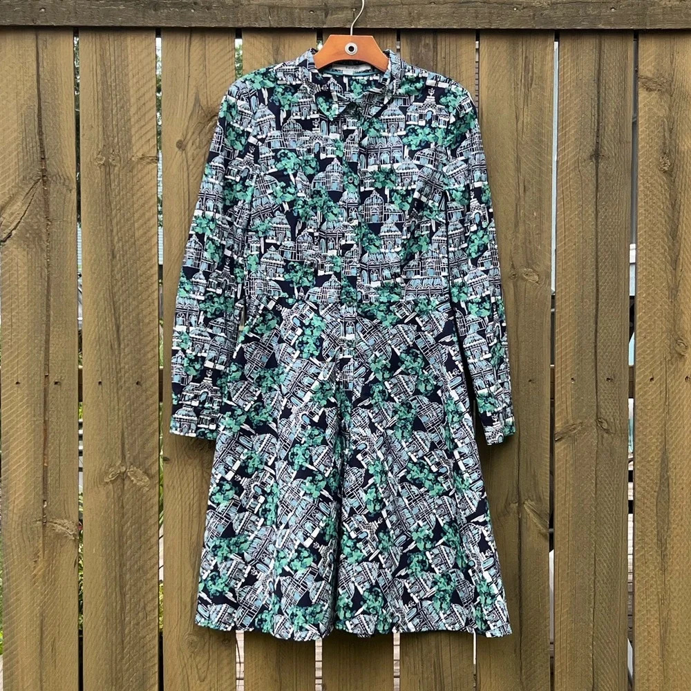 Boden Paris Garden Fitted Midi Dress Size 6R